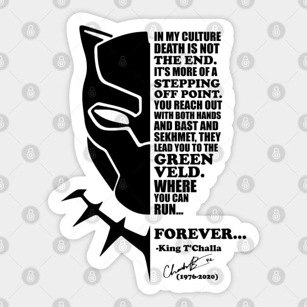 Chadwick Boseman Black Panther Quote Sticker by Hellgrafic